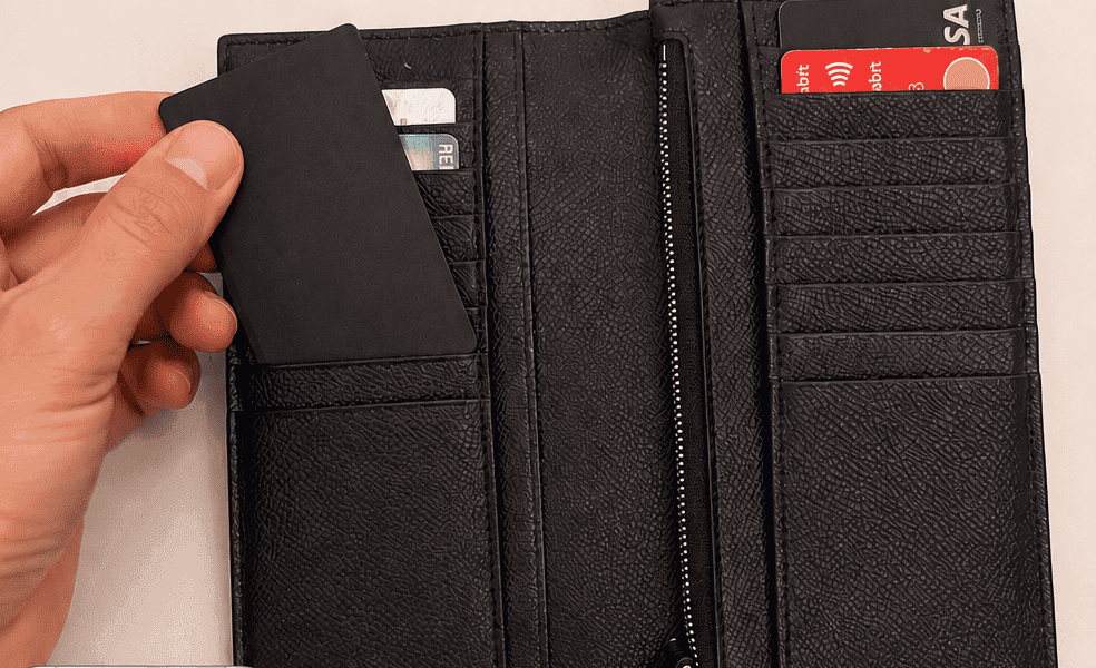 LOCAFI Slim used with wallets